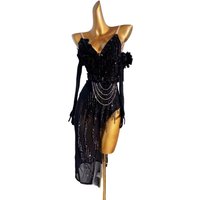 Latin Dance Competition Women's High end Customized Sexy Evening Dress Samba Performance Dress Blackpool Dress