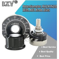 1sets (3PCS) RV24YN20S 1K 2K 5K 10K 50K 100K 500K Ohm Single Turn Carbon Film Rotary Taper Potentiometer With A03 Knob Dials New