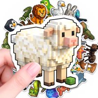 50Pcs Pixel Chicken Cartoon Stickers Waterproof Anti-Scratch Pixel Art Decals DIY Decor for Water Bottle Laptop