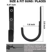 2/4pcs Heavy-Duty Stainless Steel Wall-Mounted Hook, Gun & Bow Rack, Universal Rifle/Bow Hook with Soft Protective Cushion.