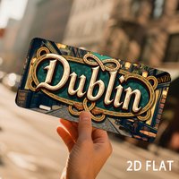 AL Dublin Cityscape Vintage License Plate Sign - Vintage Durable Metal Plaque Wall Decor, Home Office Bar Man Cave Wall Art