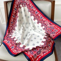 70cm Luxury Print Silk Square Scarf Women Hijab Hair Bands Neckerchief Female Satin Shawl Ribbon Headband Fashion Wraps Bandana