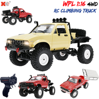 WPL C24 C14 1/16 RC Car 2.4G Remote Control LED Light 4X4 Off Road Rock Crawler Climbing RC Truck Electric Toy Car Gift for Boys