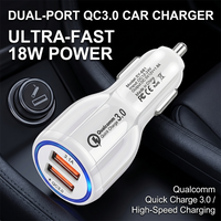 QC 3.0 Dual USB A Car Charger 3.1A Rapid Charging Adapter For iPhone 17 16 Pro Max For Samsung For Phone Tablet Tablet Car Plug