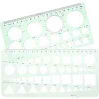 2Pcs Transparent Drawing Templates Plastic Geometric Stencils with Circles Ovals for Art Design Drafting Journaling Landscape