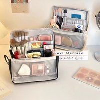 Foldable Split Format Cosmetic Bag Portable Travel Grooming And Storage Organizer Large Capacity Makeup Brush And Beauty Bags
