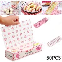 50Pcs Wax Paper Food Wrapping Paper Greaseproof Baking Soap Packaging Paper Sandwich Hamburger Food Candy Greaseproof Wax Paper
