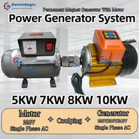 Alternator o dużej mocy 5000W 8KW 10KW 220V 240V 1-fazowy, generator z magnesami trwałymi, silnik 350-3500RPM, kompletny zestaw do domu.