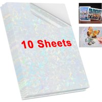 10 Sheets Broken Glass Cold Laminating Film A4 Hologram Star Dot Self-adhesive paper film DIY Package Card Photo Laminating Film
