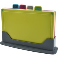 LMETJMA 4Pcs Color-Coded Plastic Cutting Board Set with Storage Stand Thicker Chopping Board Set Slip-Resistant Design JT114