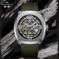 Seagull Street Overlord Series Automatic Skeleton Watch Sports Luminous Men's Mechanical Watches Tonneau Sapphire Timepiece 6167