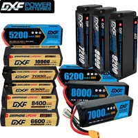 DXF Lipo 2S 3S 6S Battery 7.6V 14.8V 15.2V 22.2V 10000mah 9200mah 8400mah 8000mah 7200mah 6600mah 6200mah 5200mah 5mm Bullet