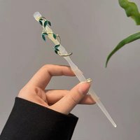 Vintage Leaf Chignon Hair Stick Bamboo Hairpin Chopstick For Women Crystal Chinese Han Costume Hair Accessories Antique Jewelry