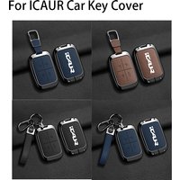 For Chery iCar Key Case 2026 New Car Metal Shell Buckle iCar v23 Creative High-grade Goat Skin Car Key Protective Accessories