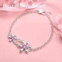 925 sterling silver 8-inch exquisite flower bracelet, fashionable women's accessories, wedding party jewelry