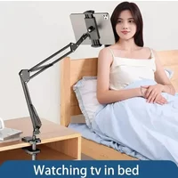 4-12.9” Rotatable Tablet Stand Phone Stand Long Arm Metal 180° Adjustable Holder For iPad Pro Air Xiaomi iPhone Huawei Samsung