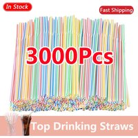 50/1000/3000Pcs Colorful Drinking Straws rietjes Bar Milk Tea Party Wedding Kitchen Home Accessories Beverage Straw Wholesale
