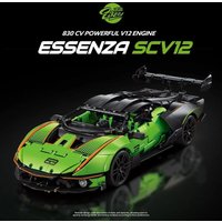 1889PCS Technical 1:10 Essenza SCV12 MOC Building Bricks Kits Racing Green Car Construction Set Toys Boys Adults Gifts