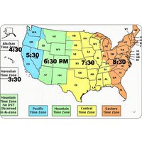 US time Zone map, Retro Funny Metal Sheet Signs, Wall Decoration, Size:8 x 12 sign