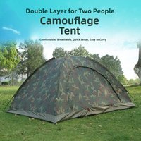 Convenient Portable Camouflage Camping Tent for 2 People Beach Leisure Tent Couple Outdoor Travel Gear Oxford Cloth Floor
