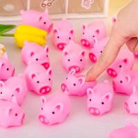 6Pcs Mini Cartoon Rubber Pig Squeaky Sound Venting Stress Relief Toys for Birthday Party Favors Shower Gift Pinata Fillers