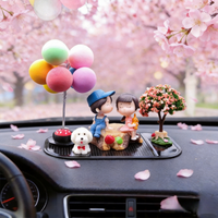 Cute Cartoon Couple, Car Decoration, Romantic Figurines, Balloon Decor, Car Ornament, Dashboard Accessory, Romantic Gift