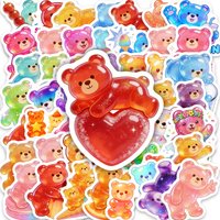 50-Pack Dreamy Rainbow Bear Graffiti Stickers for Guitar Computer Mobile Luggage Notebook Stationery Decoration