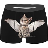 Custom Cartoom Angel Cat Boxer Shorts For Homme 3D Printed Underwear Panties Briefs Breathable Underpants