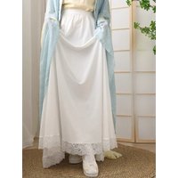 White Lace Trim under Skirt Hanfu Special Inner Skirt Half Length Midi Skirt Anti Exposure Base Layer Skirt