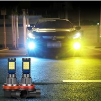 2Pcs H8 H11 led fog light dual color hb4 hb3 3030 24SMD H16 fog lamps H3 H4 H7 LED BULBS 880 881 H27 FOG LAMP PSX24W PSX26W BULB