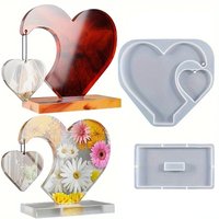 1Set DIY Heart Shape Silicone Mold Photo Display Molds for Home Decoration Wedding Ornament Graduation Souvenir