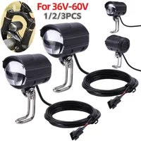 36V-60V E-Bike Horn Light Electric Scooter LED Headlight 5W Waterproof 2 in 1 Horn Lamp Motorcycle Bicycle Flashlight 1/2/3PCS