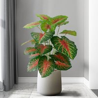 75 cm 24 Gabel gefälschte Pflanzen große künstliche Monstera Baum Zweig Kunststoff tropische Palme falsche Schildkröte Blatt für Haus Garten Zimmer Dekor