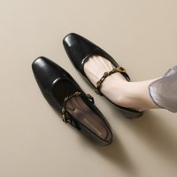 Women French Retro Flat Shoes Camellia Decor Shallow Mouth Soft Sole One Strap Mary Jane Shoes For Daily Casual Wear Comfortabl