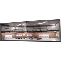 1/64 Scale Double-Layer LED Diorama Display Case for Model Cars - Garage Storage Cabinet with Lights, for Collectible Hobby