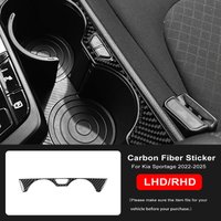 Soft Carbon Fiber Sticker For Kia Sportage 2022 2023 2024 2025 LHD RHD Car Gear Cup Holder Frame Trim Interior Accessories
