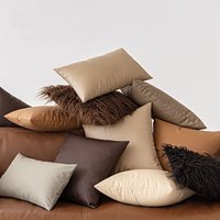 High Grams of Imitation Cowhide High-end Pillowcase Sofa Living Room Cushion Cover Car Pu Leather Lumbar Back Cushion Cover
