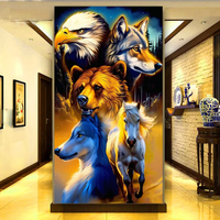 Eagle Wolf Horse Bear 5d DIY Diamond Mosaic Art Full Square Round Jewelry Cross Stitch Large Diamond Painting Animal Home Decor