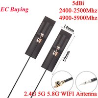 5PCS/1PC 5DBI 2.4G 5G 5.8G WIFI Built in FPD Antenna Wi-fi Router Interface Dual Band Omnidirecational U.FL Connector