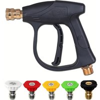 1/4'' High Pressure Washer Gun 4000PSl Car Wash Foam Spray Short Gun/Nozzle Aluminium Valve Wash Gun With 5 Colour Nozzle