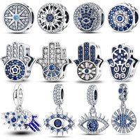 100% Real 925 Sterling Silver Classic Devil's Eye Charms Beads For Women Fit Original Qikaola Bracelets Fine DIY Jewelry Making