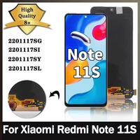 6.43"AMOLED For Xiaomi Redmi Note 11S Display 2201117SG,SI,SY,SL Screen Touch Glass Digitizer For Redmi Note11S LCD With Frame
