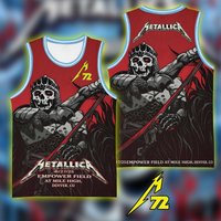 Metallica M72 European Tour 2026 Basketball Jersey Men's and Women's Summer Vest Breathable Quick Drying Family Kids Clothing
