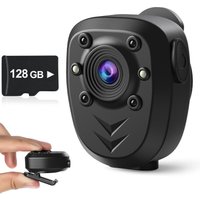 Mini Body Camera Video Recorder Built-in 32GB Memory Card with Night Vision IR & Loop Record HD 1080P, 4-6 HR Battery Life Wear