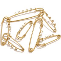5pcs Safety Pin Charms Brooch Pins with Holes For Safety Brooch Loops Fitting DIY Jewelry Making Supplies Accessories
