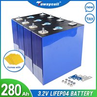 Tewaycell 280Ah 3.2V Lifepo4 Battery Grade A 100% Sufficient Capacity Rechargeable Cells pack DIY 12V 24V 48V Solar Energy