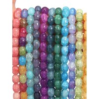 Approx 28pcs 10x14mm Colorful Glass Beads Barrel Shape Loose Spacer Beads For Jewelry Making DIY Bracelet Necklace Accessories
