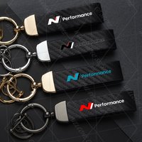 2025 For N Performance LOGO N Line Coupe Veloster I30 Tuscani Elantra Woman Men Carbon Leather Keyring Car Keychain Key Chain