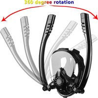 DEDEPU Full Face Snorkel Mask Double Breathing Tube 180° Wide-Eye Panoramic Vision Advanced Anti-Fog Swim Leak-Proof Adventures
