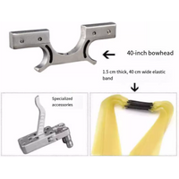 Stainless Steel Slingshot Head Dual-Use for 40mm Lock Catapult Head with Accessories Rubber Bands for Outdoor Shooting Hunting